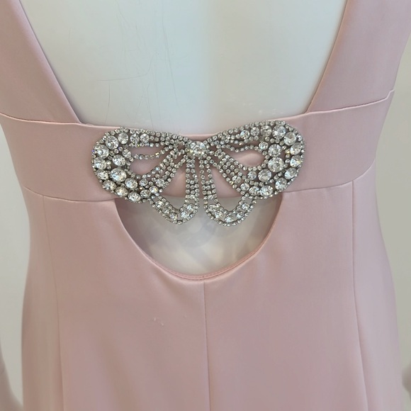 NWT SAMPLE DESSY 2901 size 10 Petal Pink Matte Satin. Pristine - Picture 5 of 8